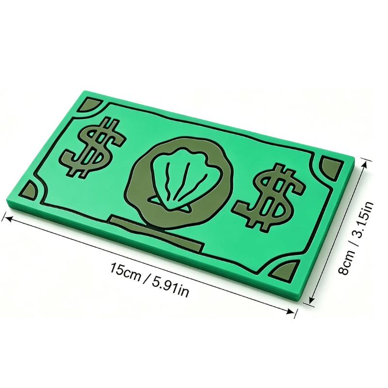 Tap-to-Pay Card Holder – 3D-Printed PLA, Novelty Cartoon Cash-Bill Payment Card Sleeve for Contactless Checkout, Funny Gag Gift for Adults, Green