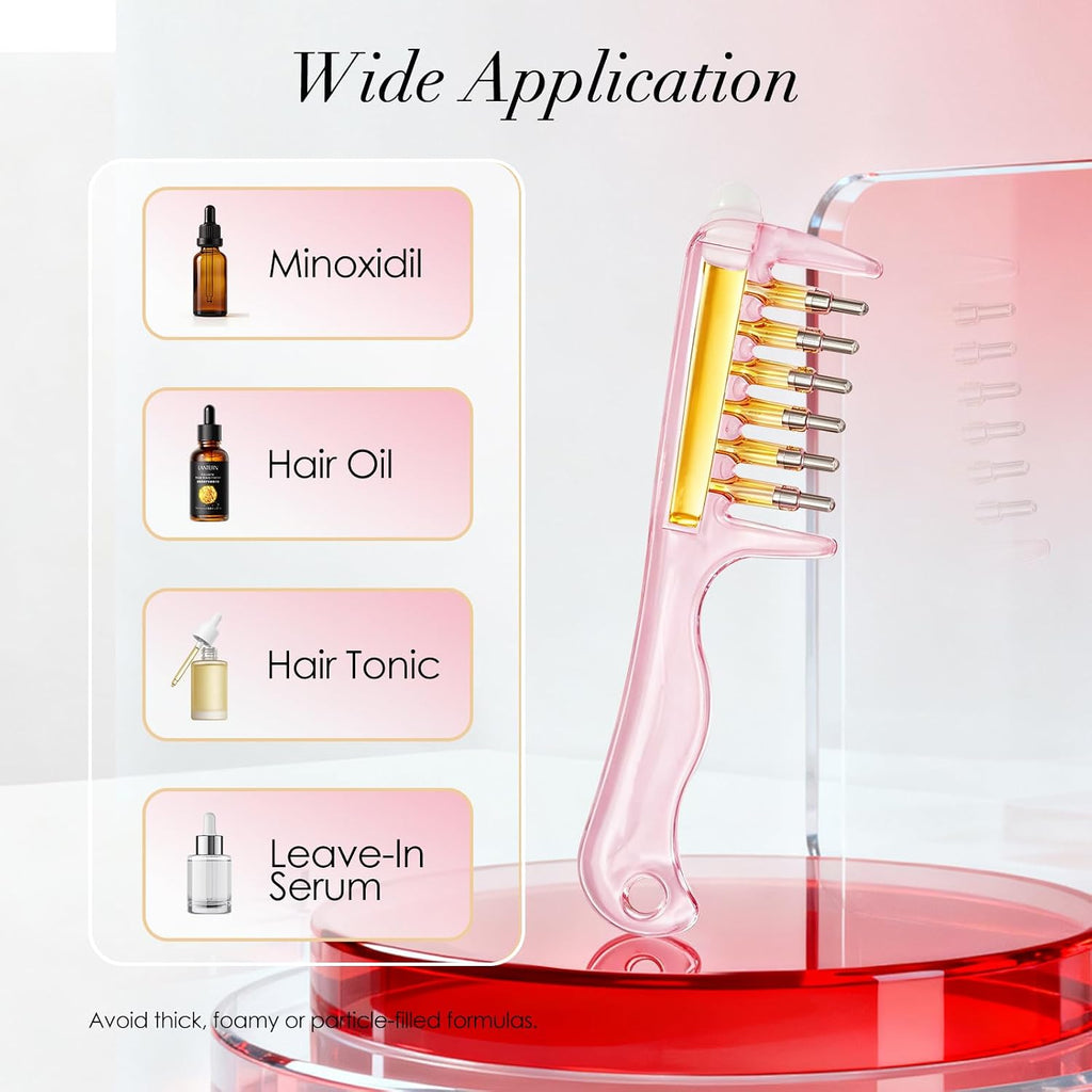 Refillable Scalp Serum Applicator Comb – Multi-Roller Hair Oil Dispenser for Precise Root & Scalp Care