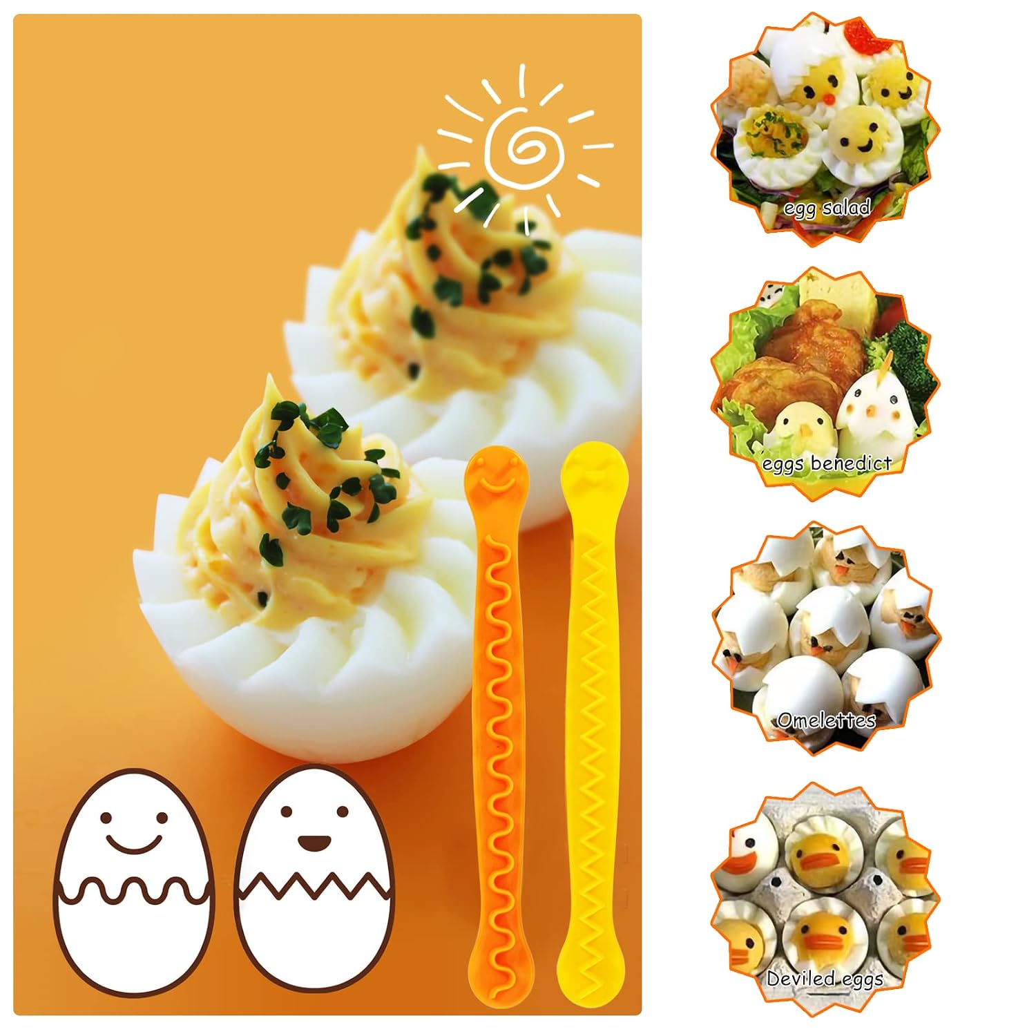 Penguin Egg Poacher & Cutter Set – Non-Stick Silicone Cups for Perfect Poached Eggs, 6-Egg Holder for Cooking & Fridge Storage