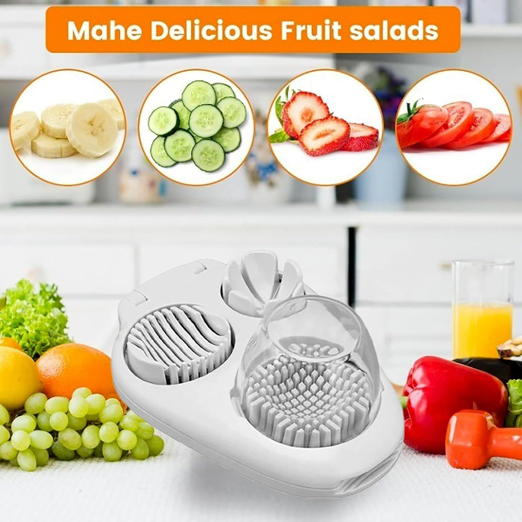 3 in 1 egg slicer for hard boiled eggs heavy duty with Stainless Steel Wires,3 Slice Modes Egg Cutter, Press-type Kitchen Chopper Breaker Tool for Strawberry, Mushroom, Grape, Cherry Tomato