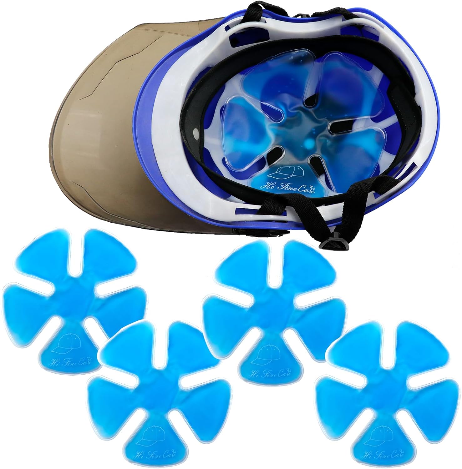 Paquete de hielo para la cabeza, paquetes de hielo para cascos, para dolor de cabeza, paquete frío de gel calmante para fiebre y migraña, paquete frío para cascos de receptor, casco de equitación