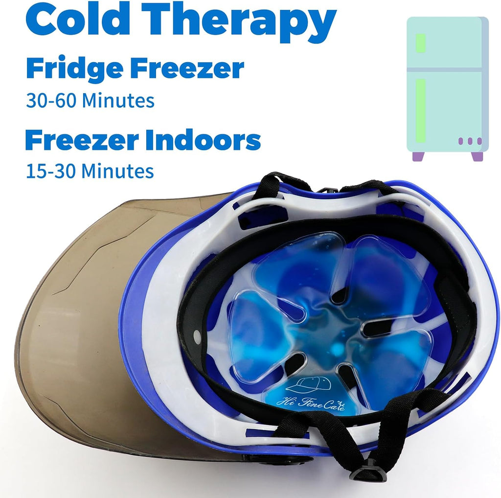 Paquete de hielo para la cabeza, paquetes de hielo para cascos, para dolor de cabeza, paquete frío de gel calmante para fiebre y migraña, paquete frío para cascos de receptor, casco de equitación