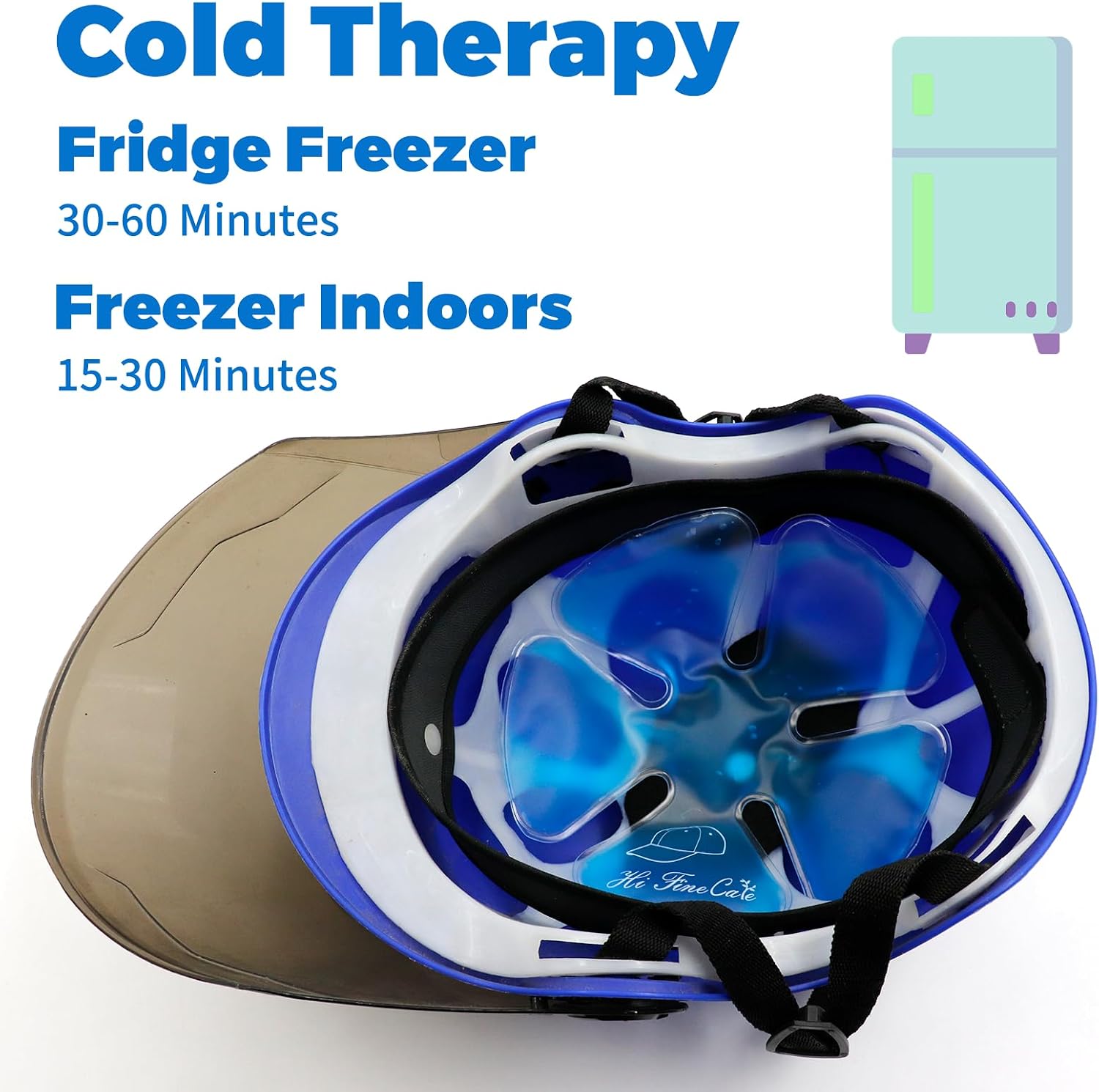 Paquete de hielo para la cabeza, paquetes de hielo para cascos, para dolor de cabeza, paquete frío de gel calmante para fiebre y migraña, paquete frío para cascos de receptor, casco de equitación