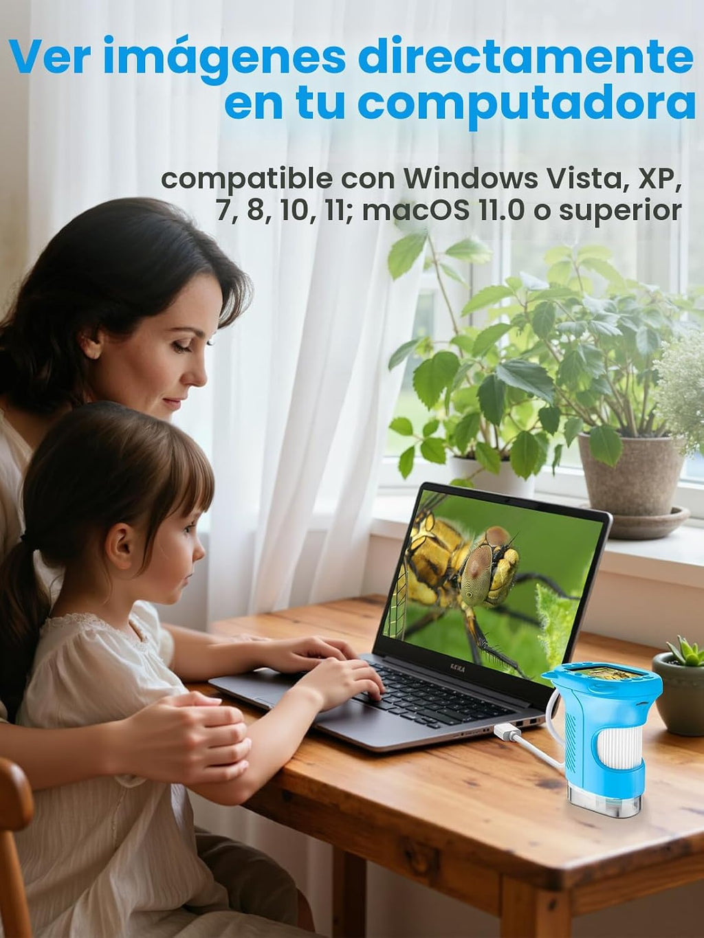 Microscopio para niños, microscopio digital de 2.4 pulgadas con aumento de 1000X, cámara de mano, mini lupa de bolsillo, juguetes educativos de regalos de cumpleaños de Navidad para mayores de 3