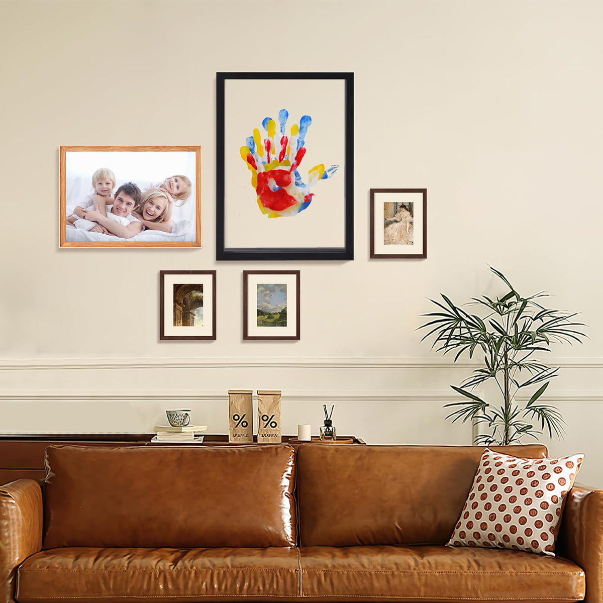 Family Handprint Keepsake Frame Kit – Layered DIY Paint Art for Parents, Kids & Meaningful Family Gifts