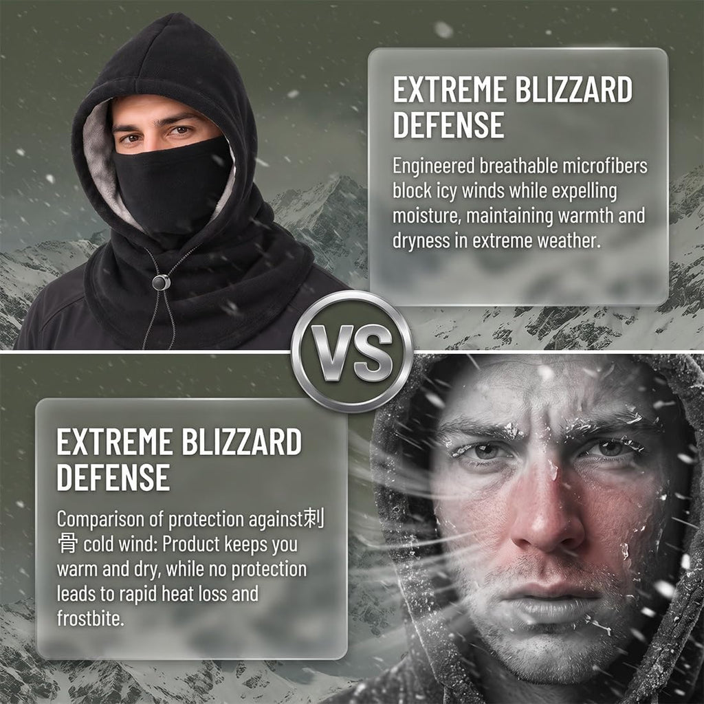 3-in-1 Thermal Balaclava Hood – Adjustable Winter Face Cover, Neck Warmer & Cold-Weather Hood for Men and Women