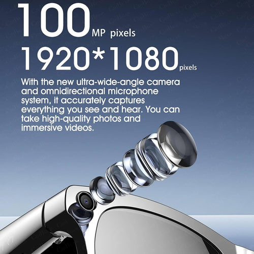 AI Smart Glasses with 8MP Camera | Real-Time Translation, AI Object Recognition, Bluetooth Calls & Music