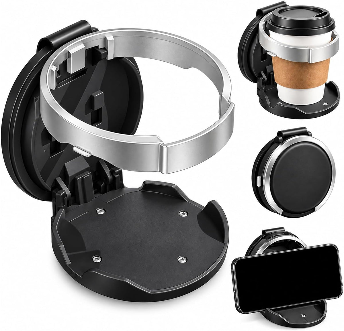 Foldable Car Door Cup Holder – Clip-On Drink Organizer and Phone Stand for Everyday Driving