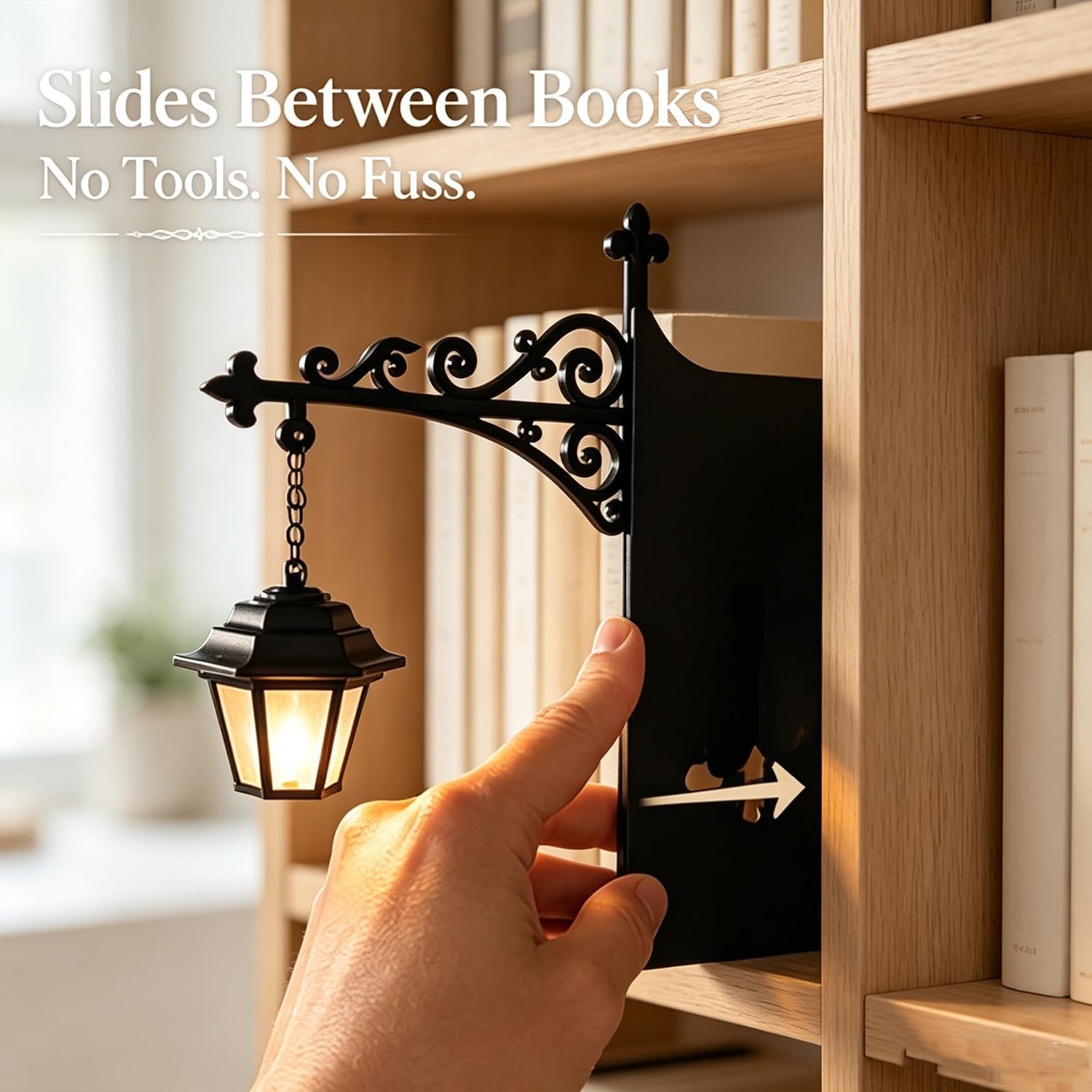 Library Lantern-Decorative Bookshelf Lighting, Reading Book Shelf Lights for Bookworms, Antique Led Books Nook Lamp Ornament for Study Reading Corner Home Library, Unique Gift for Book Lovers(3Pcs)