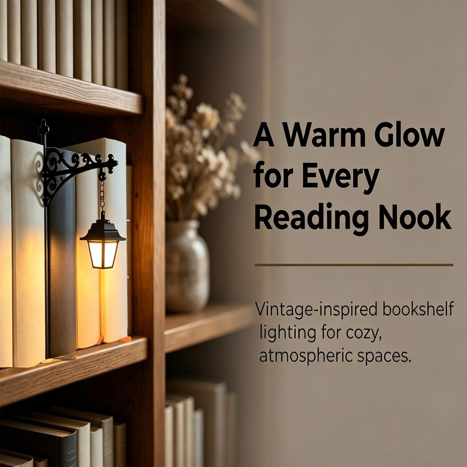 Library Lantern-Decorative Bookshelf Lighting, Reading Book Shelf Lights for Bookworms, Antique Led Books Nook Lamp Ornament for Study Reading Corner Home Library, Unique Gift for Book Lovers(3Pcs)