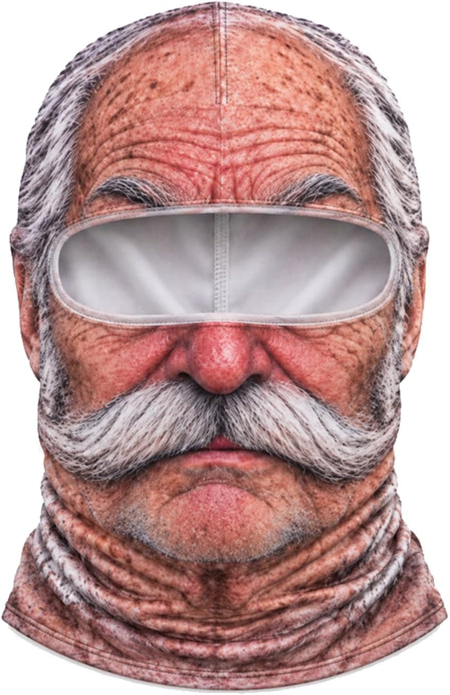 Funny Old Man Balaclava Mask – Realistic 3D-Print Grandpa Face Cover for Skiing, Snowboarding, Halloween & Costume Parties