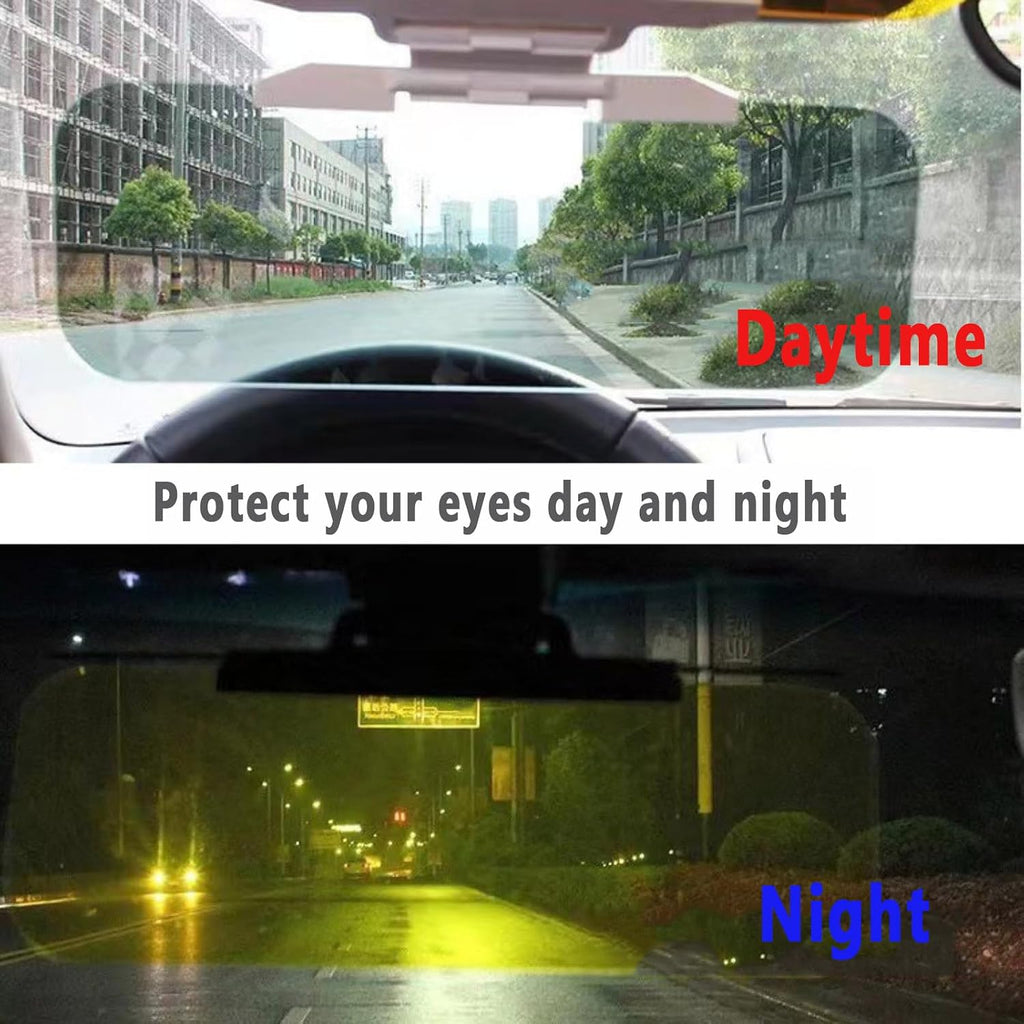2-in-1 Polarized Car Visor Extender – Dual Flip-Down Sun & Glare Shields for Day and Low-Light Driving