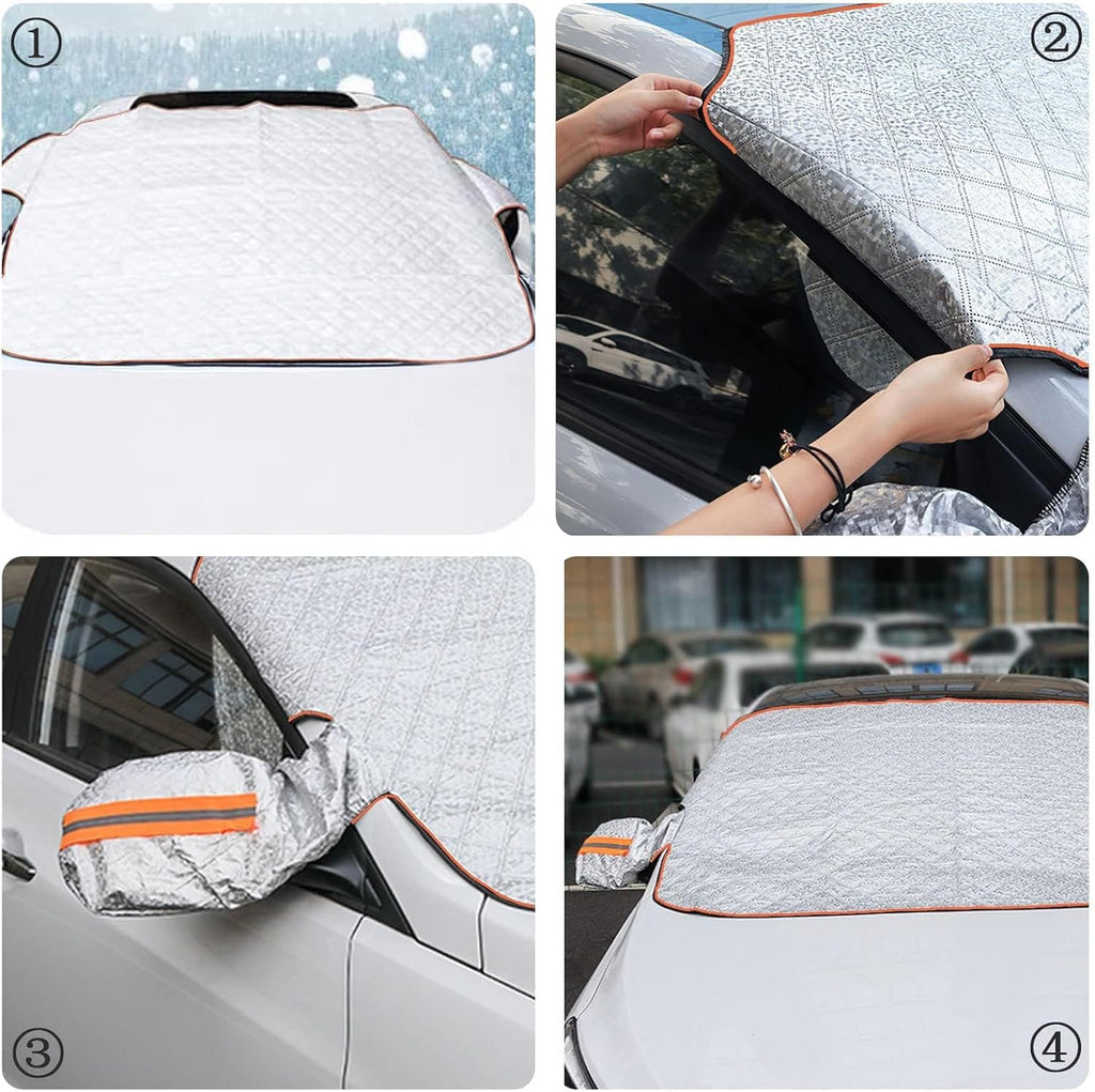 All-Season Magnetic Windshield Cover – 3-Layer Sun, Snow, Frost & Ice Shield for Sedans and SUVs