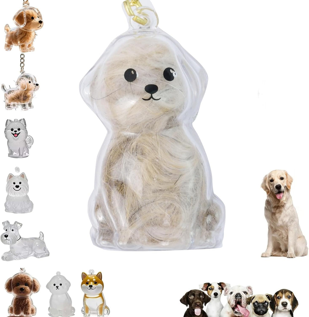 Colector de pelo de perro llavero encanto caja de almacenamiento conmemorativo,Llavero de pelo de mascota,Colgante de cápsula de recuerdo de piel de mascota