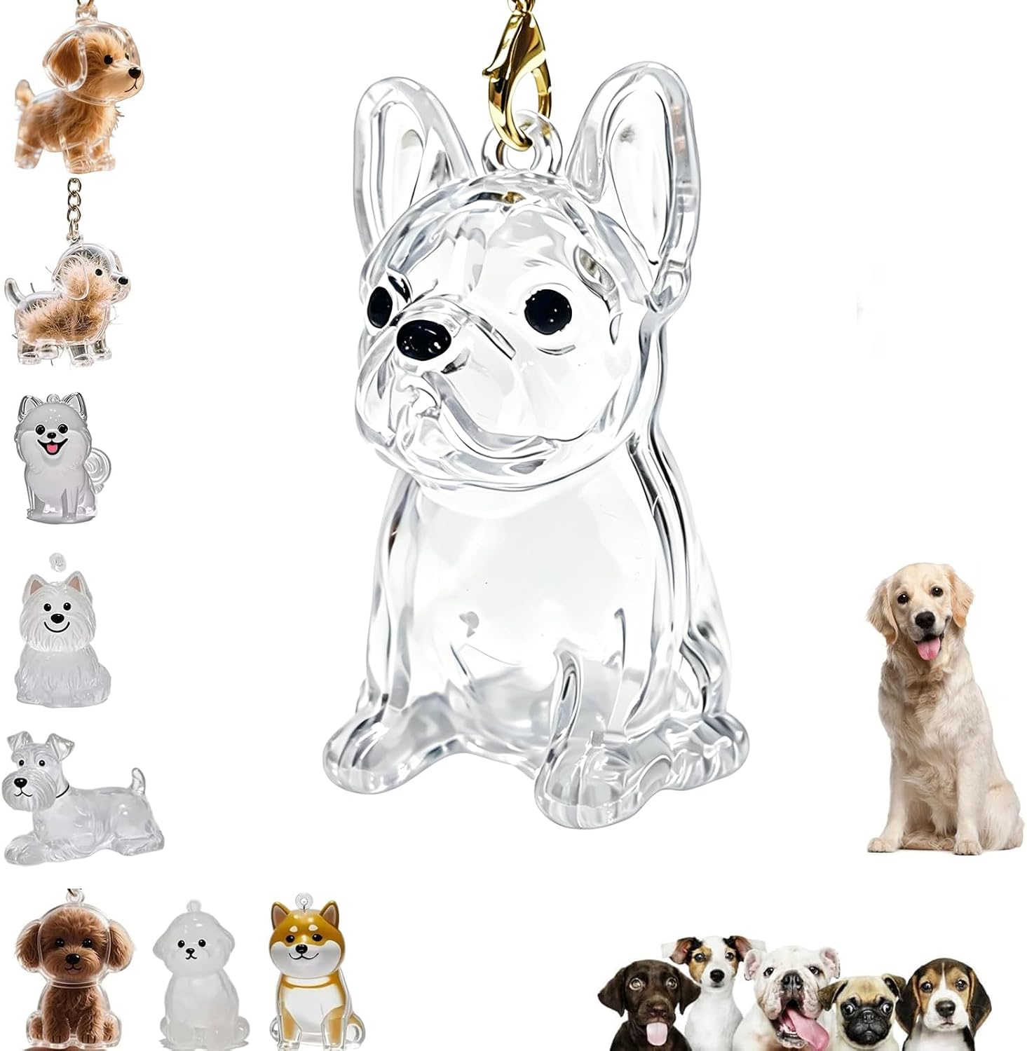 Colector de pelo de perro llavero encanto caja de almacenamiento conmemorativo,Llavero de pelo de mascota,Colgante de cápsula de recuerdo de piel de mascota