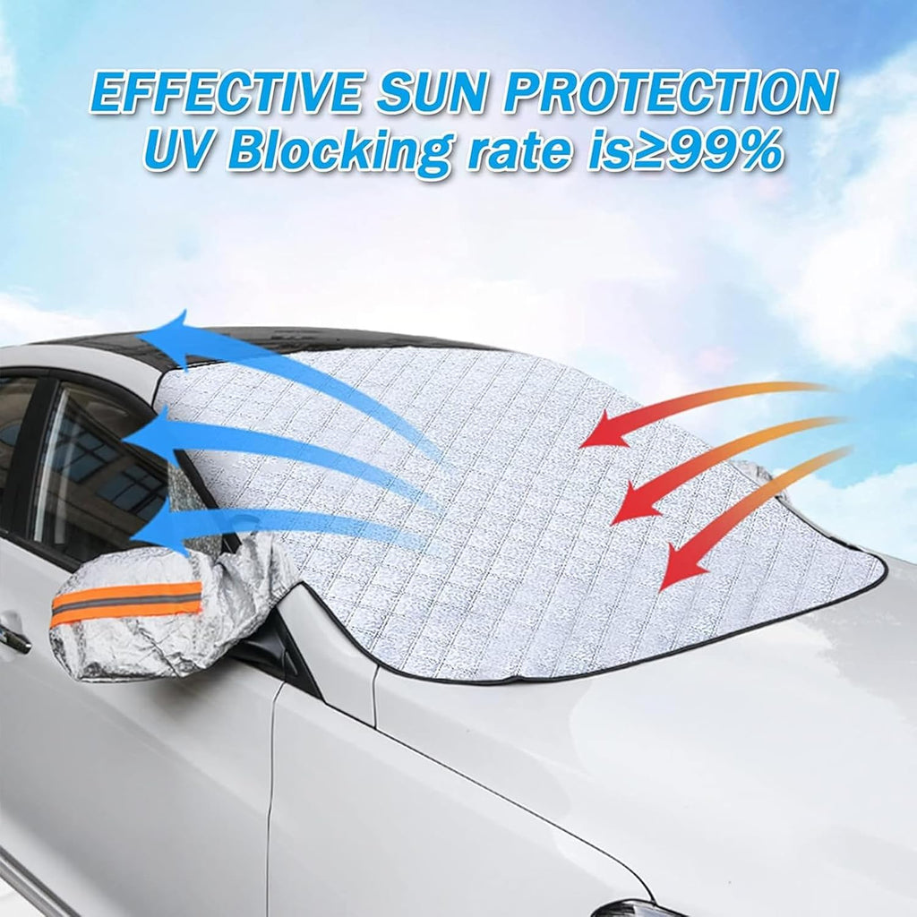 All-Season Magnetic Windshield Cover – 3-Layer Sun, Snow, Frost & Ice Shield for Sedans and SUVs