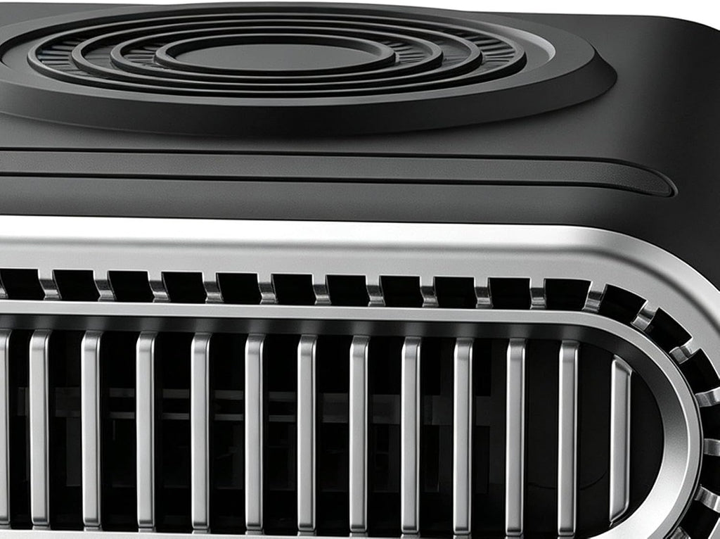 12V Portable Car Heater & Defogging Fan – 120W Three-Setting Dashboard Heater with Adjustable Mount for Winter Driving