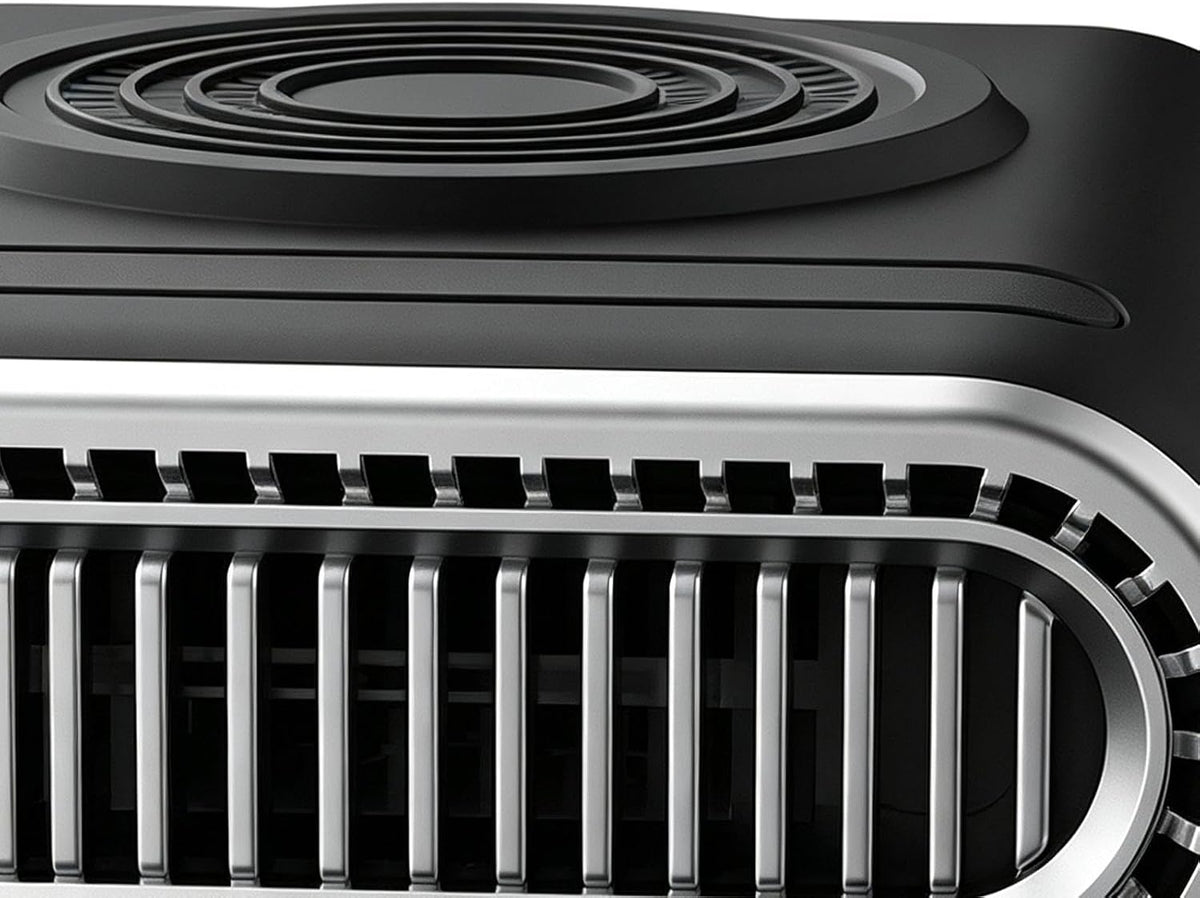 12V Portable Car Heater & Defogging Fan – 120W Three-Setting Dashboard Heater with Adjustable Mount for Winter Driving