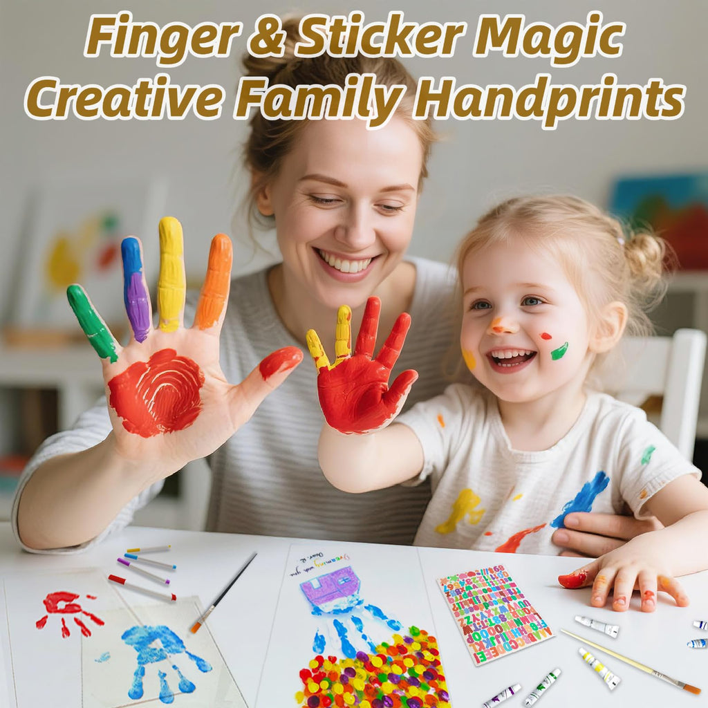 Family Handprint Keepsake Frame Kit – Layered DIY Paint Art for Parents, Kids & Meaningful Family Gifts