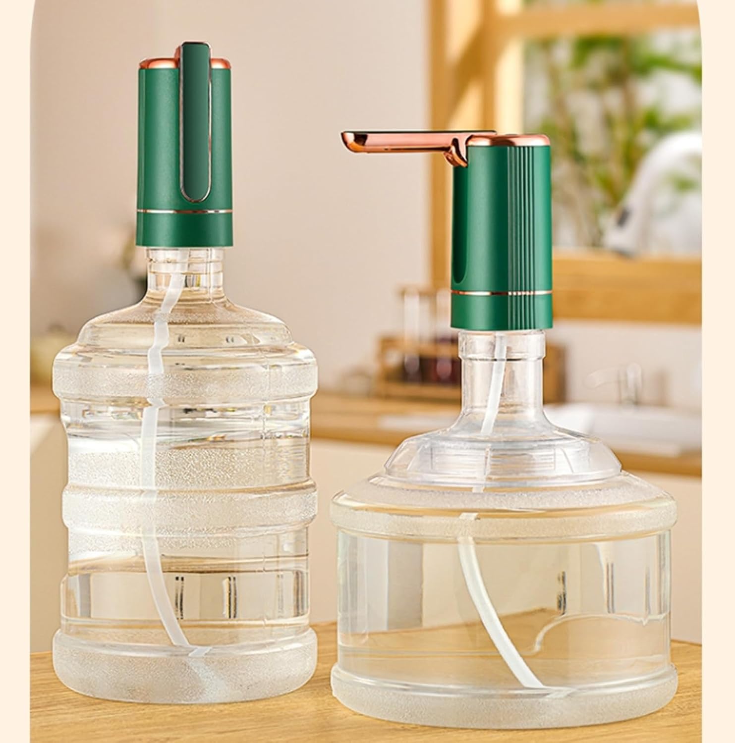 Dispensador de agua plegable de 5 galones, bomba eléctrica para botella de agua con base extraíble para jarra de 1 a 5 galones, dispensador automático de agua para encimera, para caravana, viajes al