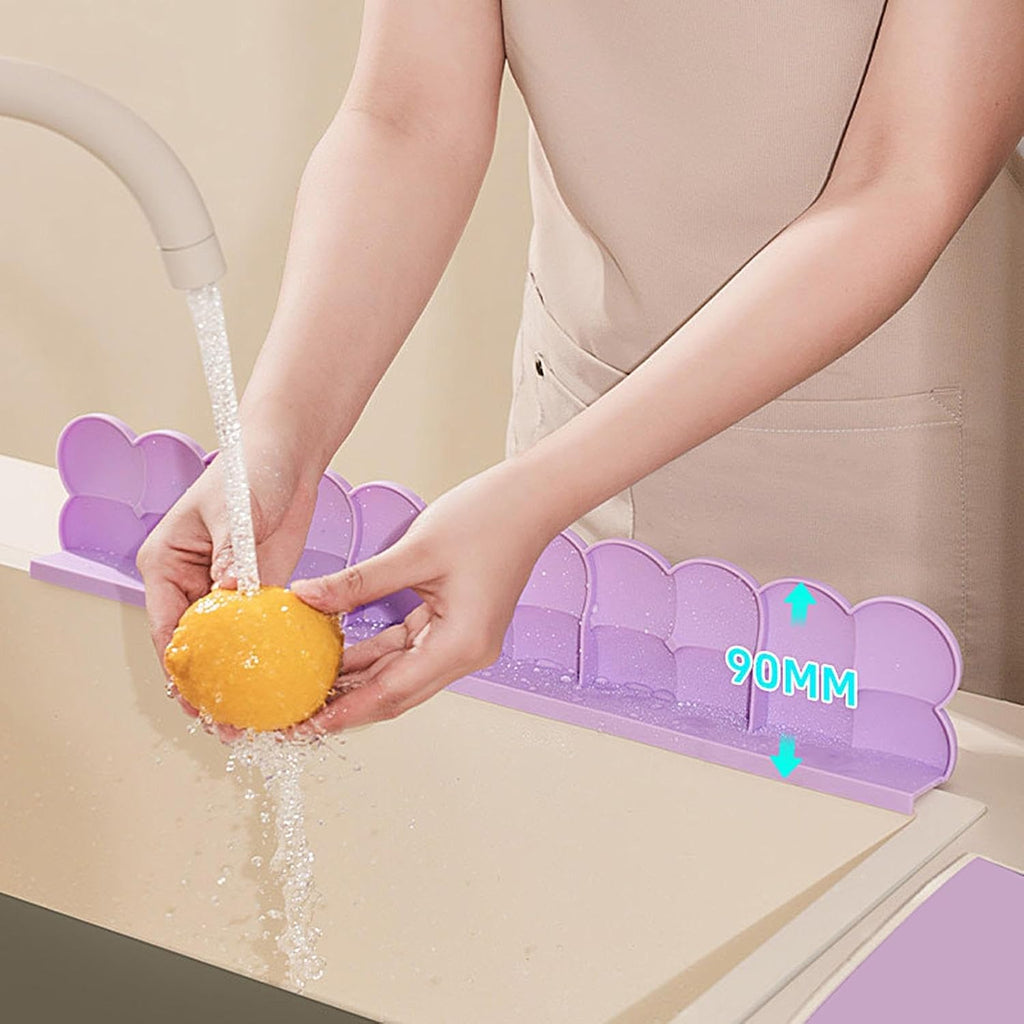 Generico Paraspruzzi per Lavello,Scudo Protettivo,Paraspruzzi in Silicone per Lavello - Bordino Riutilizzabile per Piano Cucina, Bagno e Ristorante