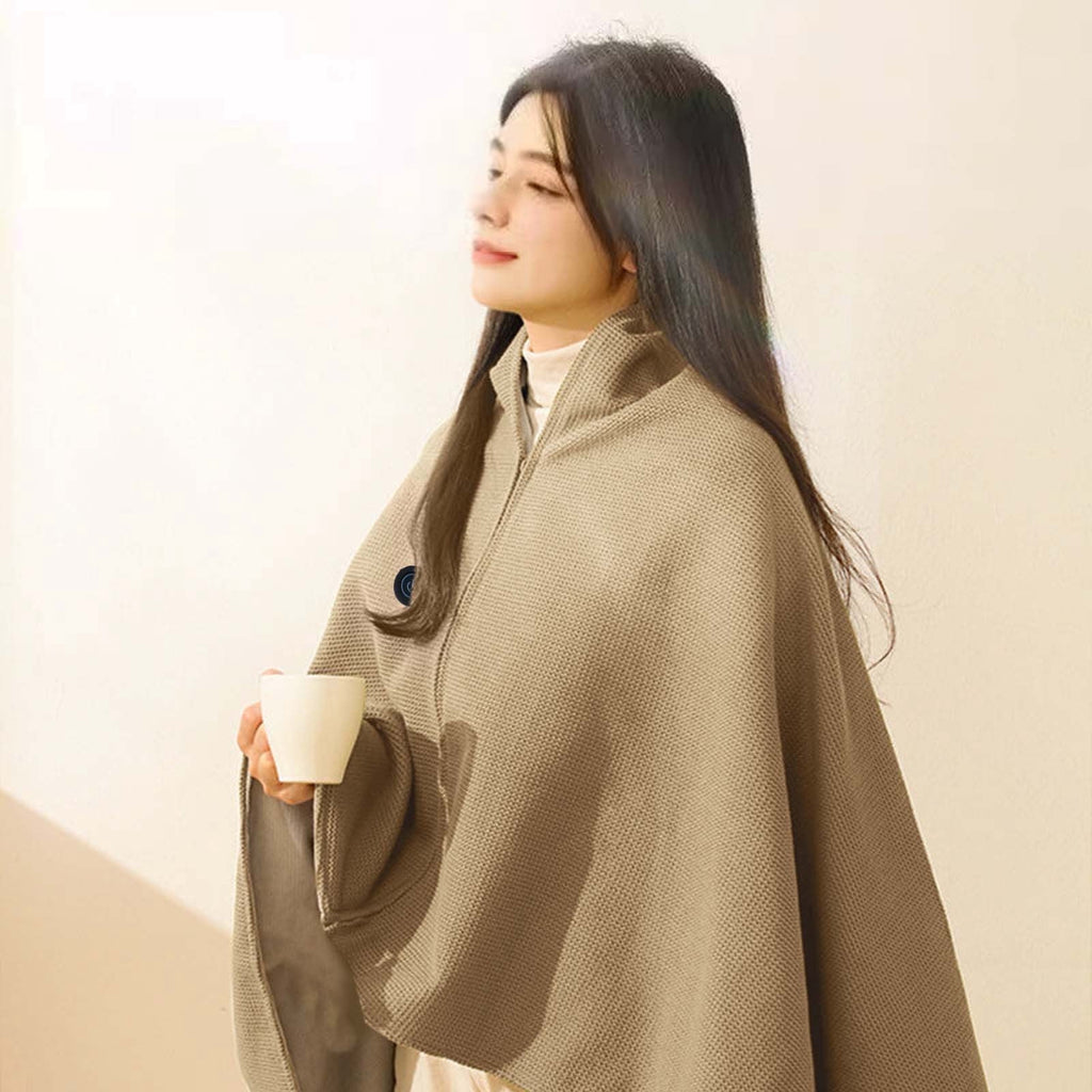 USB Heated Wearable Throw Blanket – 3 Heat Settings, Washable Cozy Wrap for Home, Office & Travel