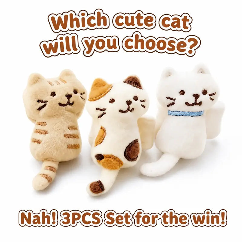 Cute Cat Strap Clip – Plush Backpack & Cable Organizer