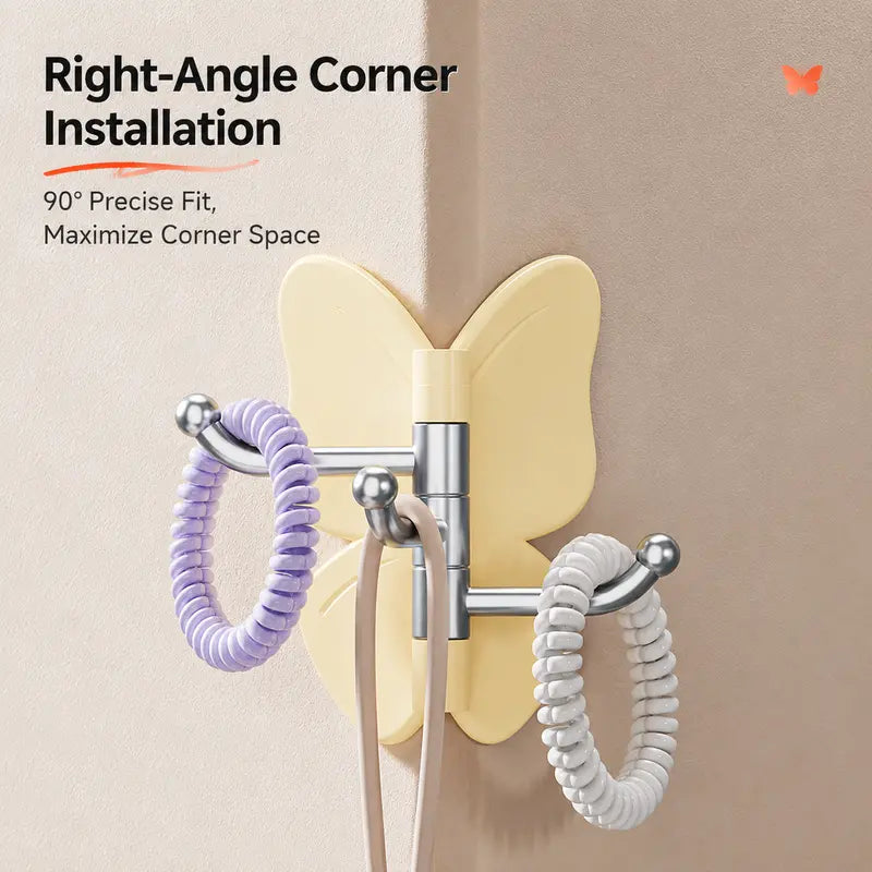 Rotating Butterfly Wall Hook – No-Drill Adhesive Organizer
