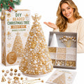 DIY Beaded Christmas Tree Kit – Handmade Tabletop Holiday Decoration Craft Set