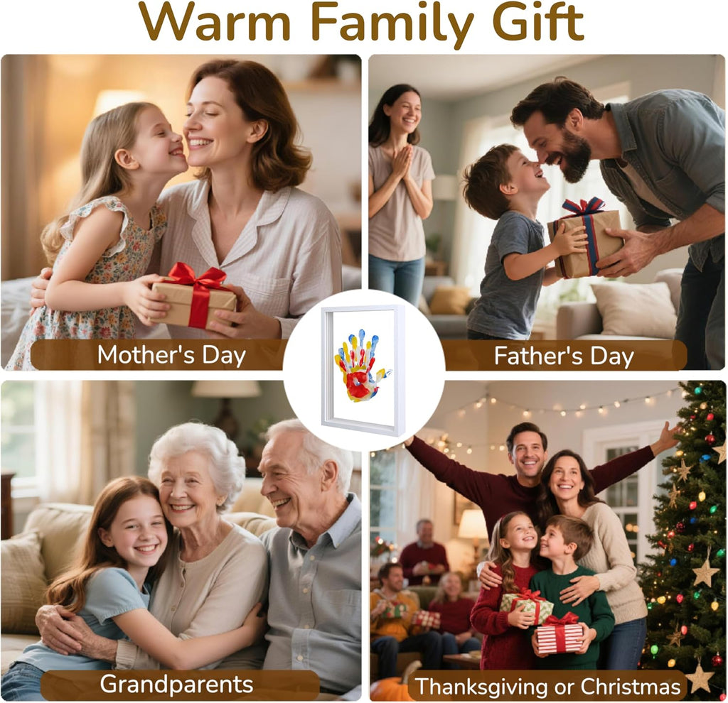 Family Handprint Keepsake Frame Kit – Layered DIY Paint Art for Parents, Kids & Meaningful Family Gifts