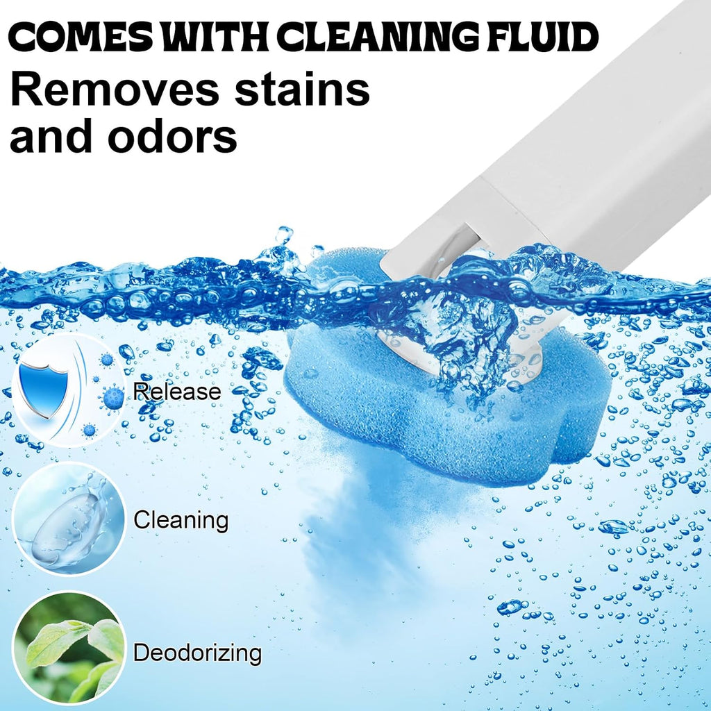Disposable Toilet Brush Wand with Wall-Mounted Storage & 24 or 48 Blue Replacement Heads｜Clean the Toilet Without Keeping a Dirty Brush