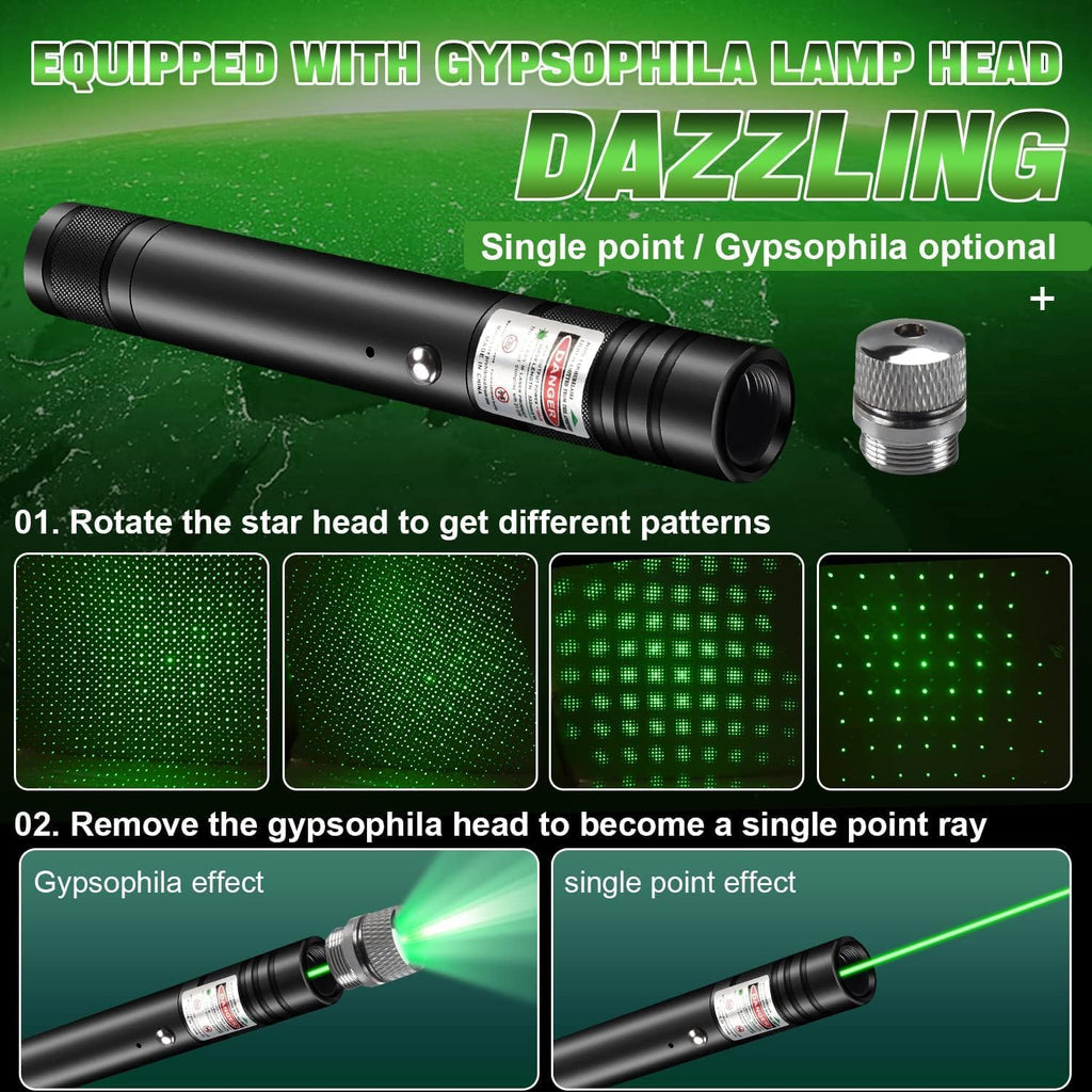 LUEIIN Green Laser Pointer for Presentations – Bright Green Laser Beam, USB Rechargeable, Lightweight Presenter Clicker for Teaching, Meetings & Conferences