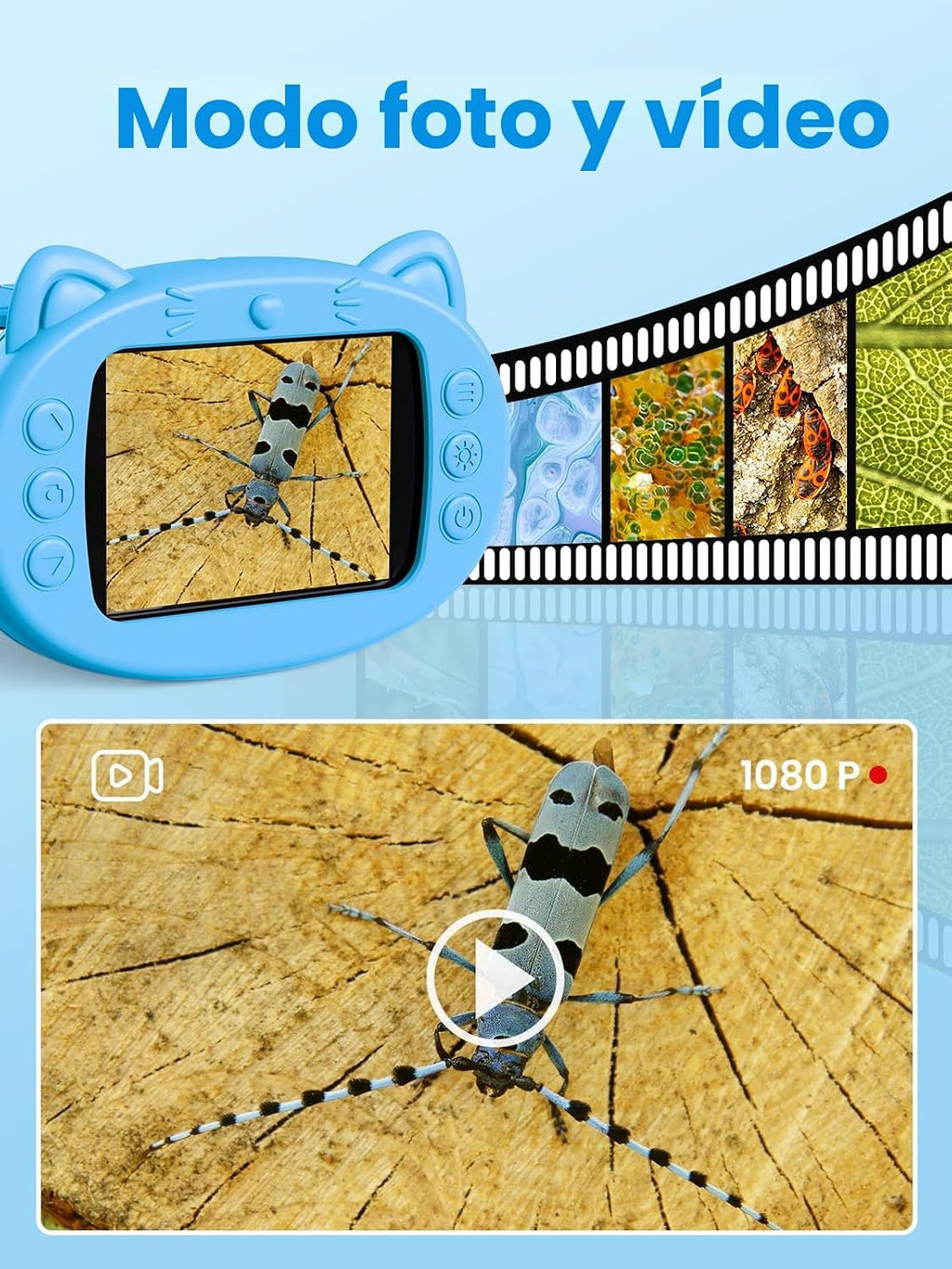 Microscopio para niños, microscopio digital de 2.4 pulgadas con aumento de 1000X, cámara de mano, mini lupa de bolsillo, juguetes educativos de regalos de cumpleaños de Navidad para mayores de 3