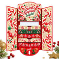 Interactive Christmas Money Gift Card with Pull-Out Surprise – Fold-Out Paper Holiday Card for Cash, Notes and Gift Cards, Candy, Gingerbread, Gnome, Santa or Snowman Designs, 1/3/5-Pack