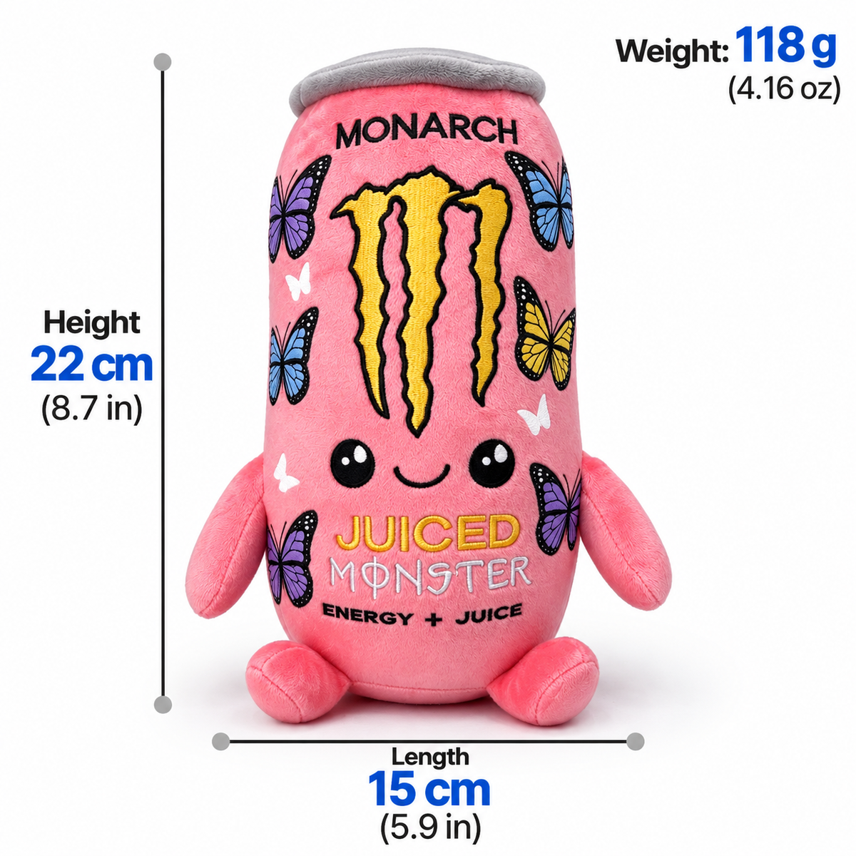 Energy Can Buddy Plush – 8.7" Funny Cartoon Desk Plush with Arms & Feet