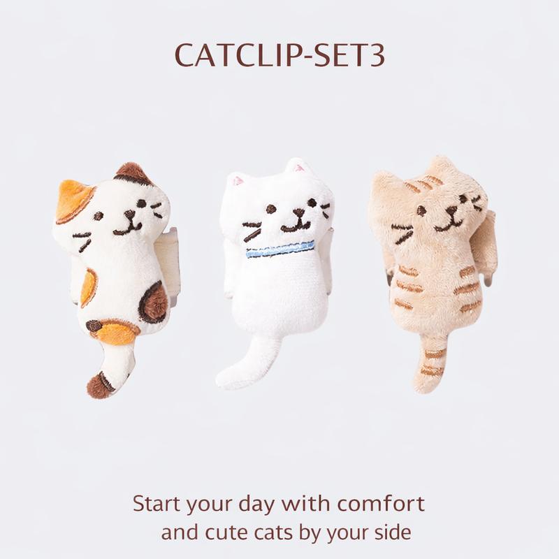 Cute Cat Strap Clip – Plush Backpack & Cable Organizer