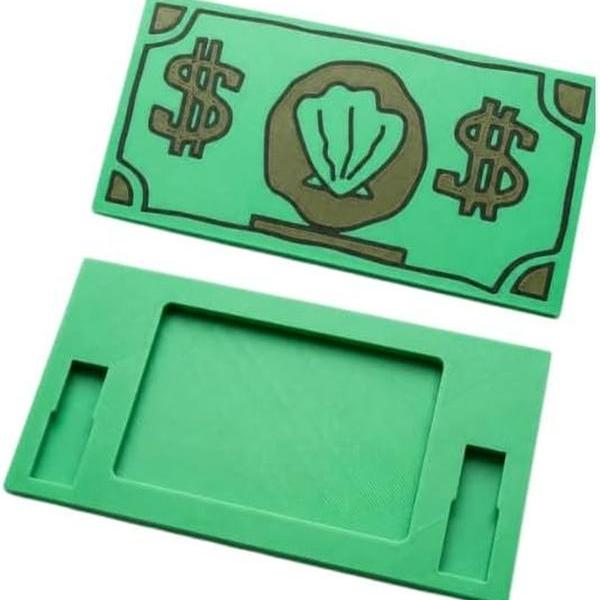 Tap-to-Pay Card Holder – 3D-Printed PLA, Novelty Cartoon Cash-Bill Payment Card Sleeve for Contactless Checkout, Funny Gag Gift for Adults, Green