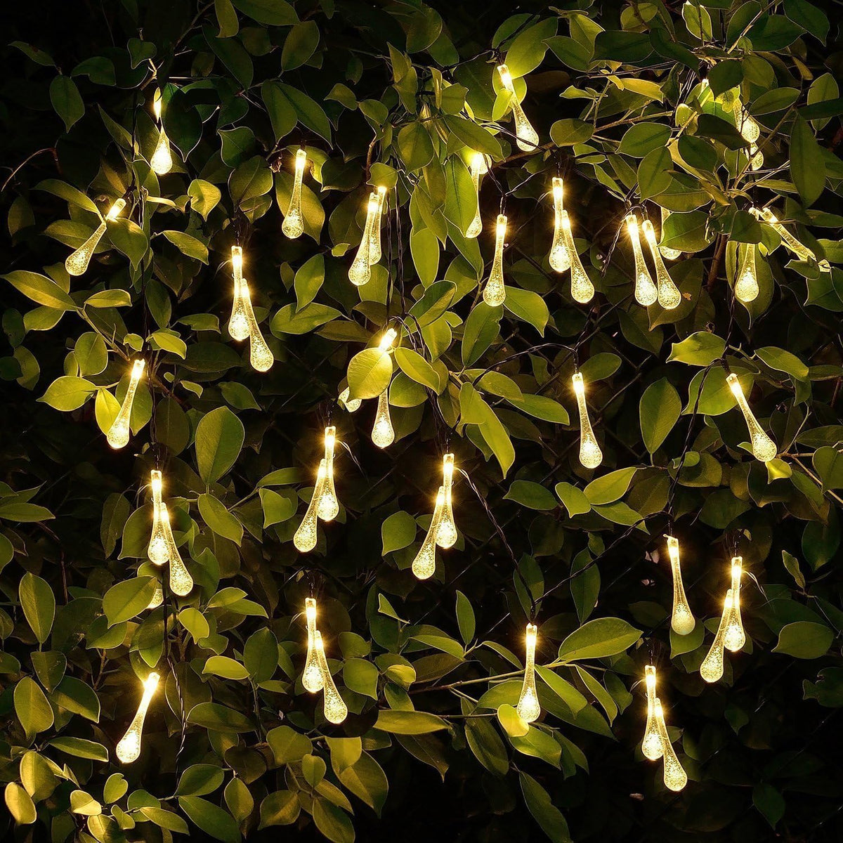 Glowing Teardrop LED String Lights – Solar, USB or Battery-Powered Fairy Lights for Patio, Wedding & Holiday Décor