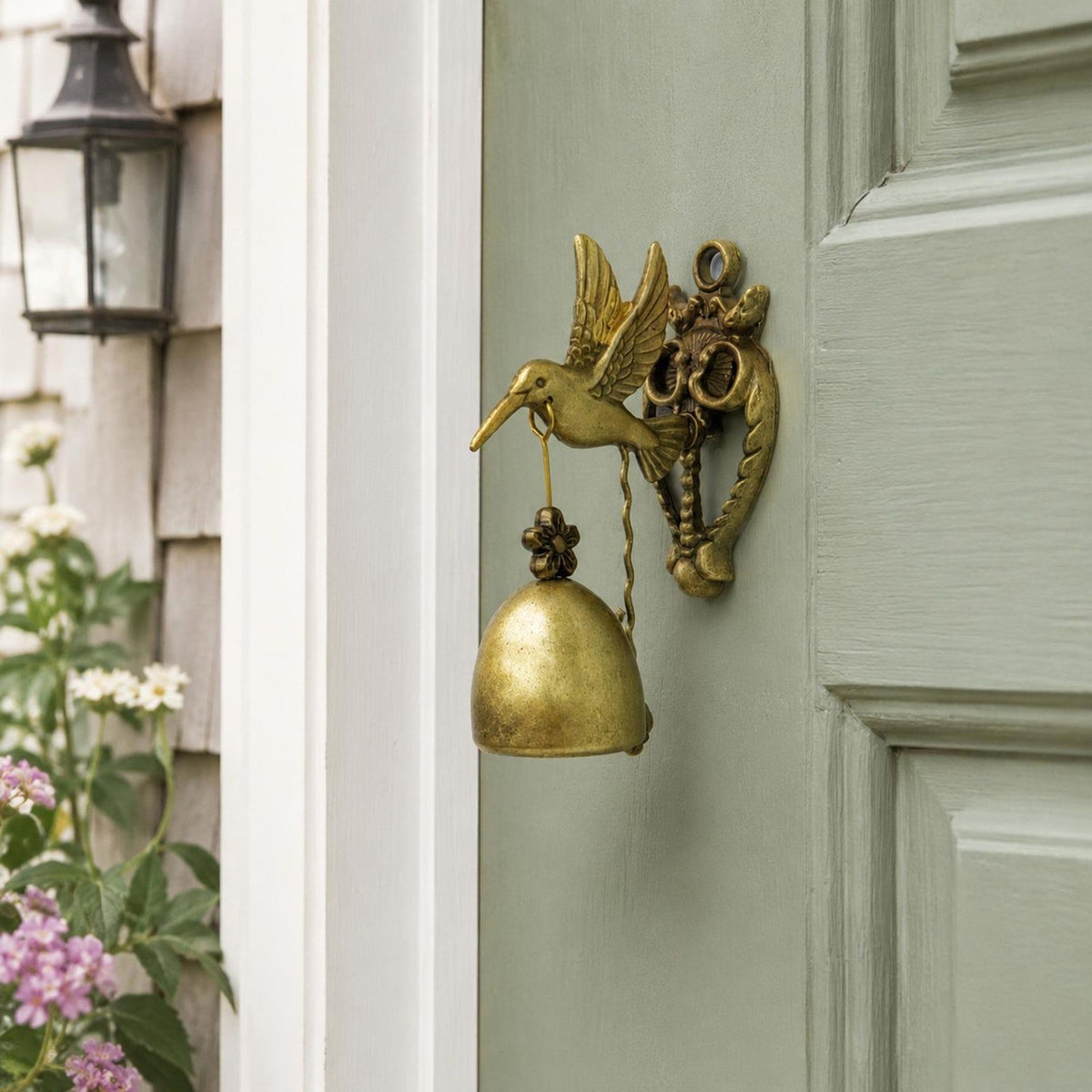 Vintage Hummingbird Magnetic Door Bell – Decorative Entry Chime with Antique Brass-Tone Finish