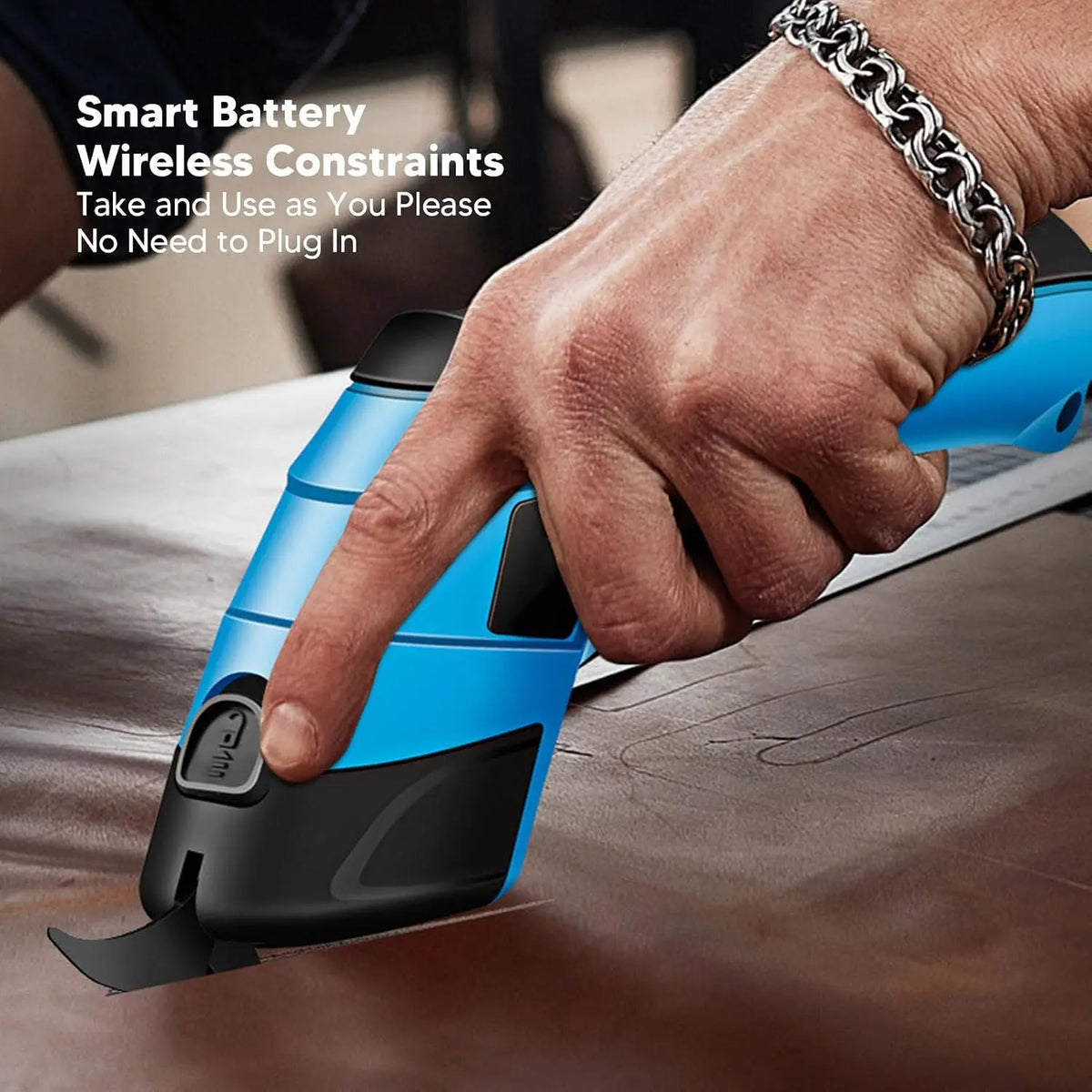 Cordless Electric Utility Scissors | USB Rechargeable Fabric & Leather Cutter with Ergonomic Grip