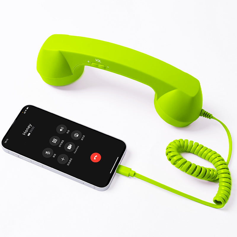 Retro Phone Handset – Type-C / 3.5mm Wired Receiver with Mic & Volume Control