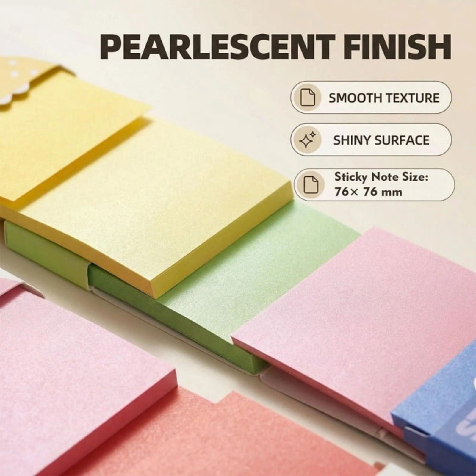 12 Boxes Glitter Transparent Sticky Notes (960 Sheets) | Reusable, No Residue, Strong Hold