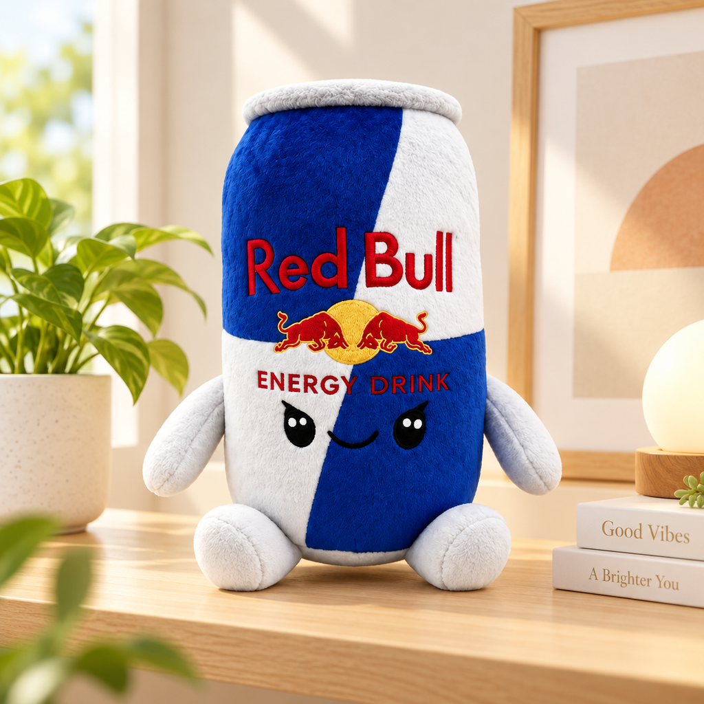 Cute Energy Can Plush Toy – Gaming Desk Mascot & Room Decor