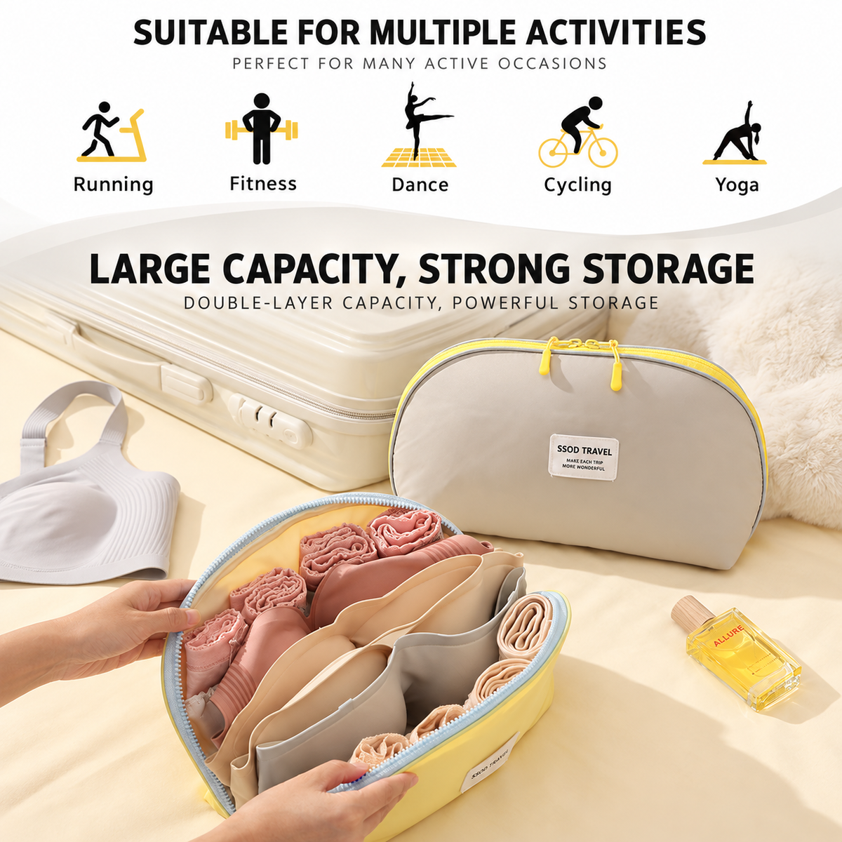 Travel Lingerie Organizer Bag – Bra, Underwear & Sock Storage Case