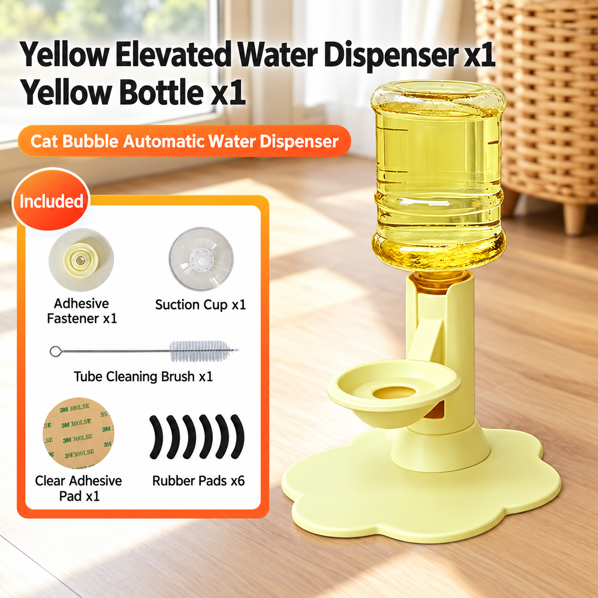 Gravity-Fed Pet Water Dispenser – Adjustable No-Electric Cat & Small Dog Water Bowl