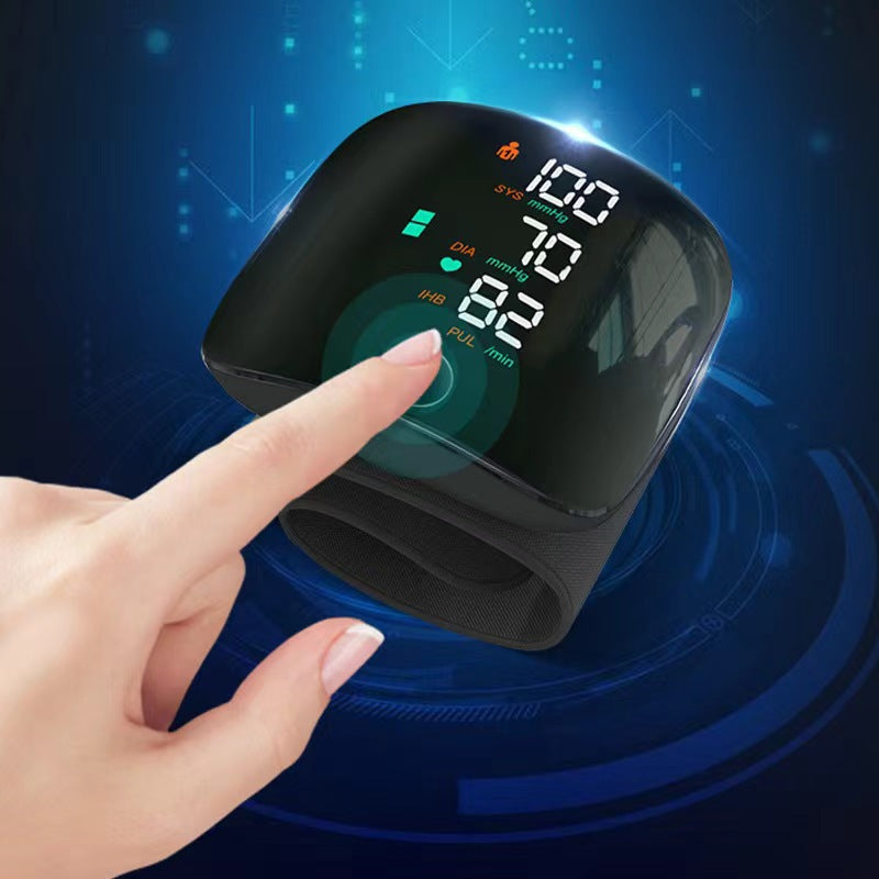 Rechargeable Wrist Blood Pressure Monitor – Touchscreen Digital Home BP Monitor