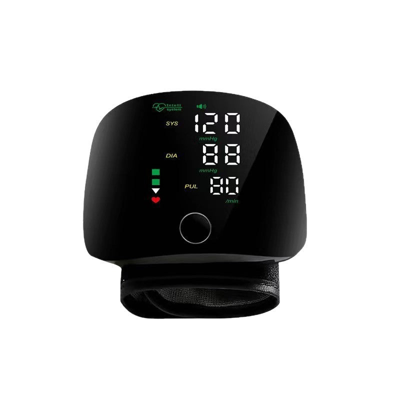 Rechargeable Wrist Blood Pressure Monitor – Touchscreen Digital Home BP Monitor