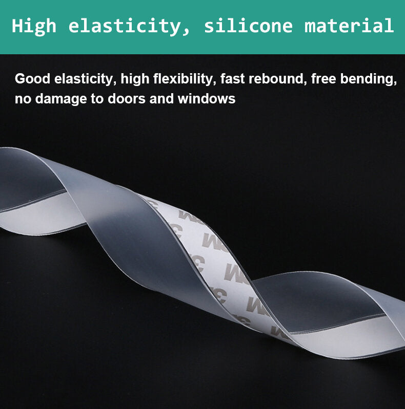 Draft & Bug-Blocking Door and Window Seal Strip – 9.8 FT Self-Adhesive Silicone Gap Tape for Wind, Dust, Insects & Light Moisture