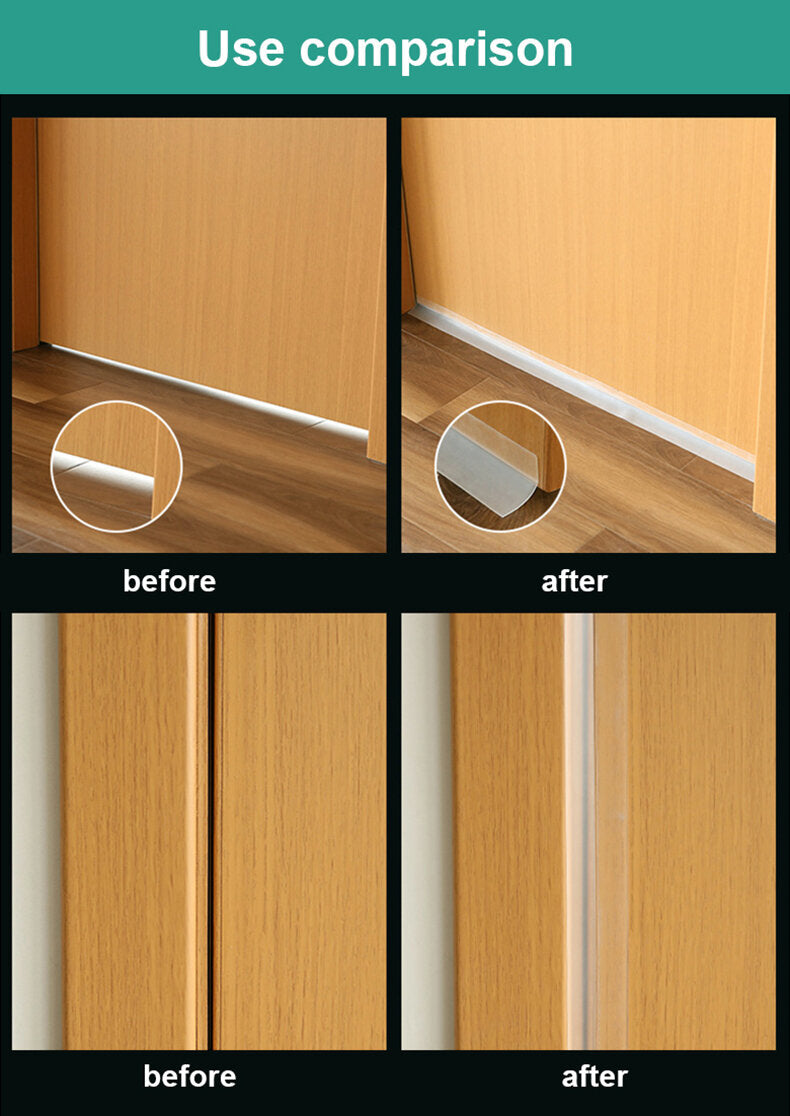Draft & Bug-Blocking Door and Window Seal Strip – 9.8 FT Self-Adhesive Silicone Gap Tape for Wind, Dust, Insects & Light Moisture