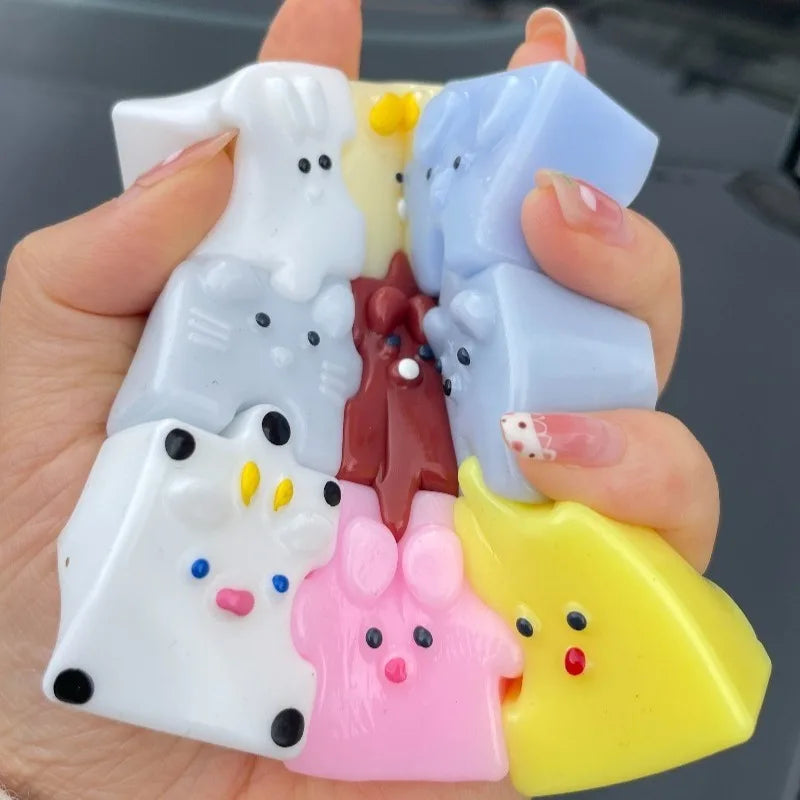 Squishy Silicone Jigsaw Puzzle Squeeze Toys Sticky Colorful Puzzle Toy Slow Rising Handmade Squeeze Toy Fun Jigsaw Puzzle Game